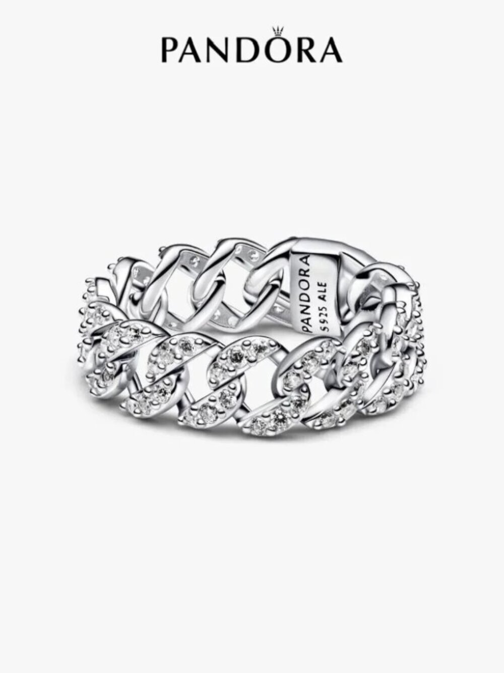 Pandora Pavé Cuban Chain Ring